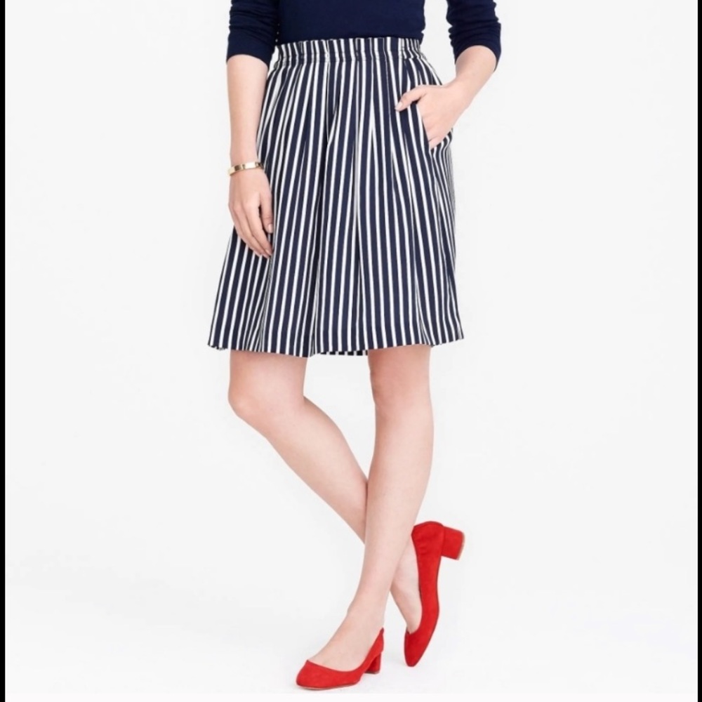 NWT J Crew Mercantile Striped Skirt Size 6 $79.50